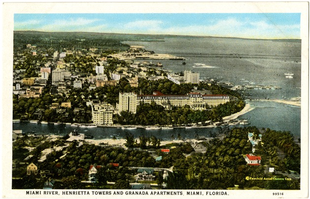 Miami River, Henrietta Towers and Granada Apartments Miami, Florida. - Front