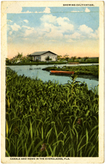 Canals and home in the Everglades, Fla.