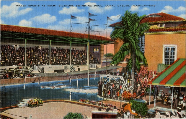 Water sports at Miami Biltmore swimming pool, Coral Gables, Florida - recto