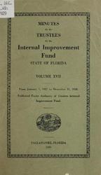 Minutes of the Trustees of the Internal Improvement Fund, State of Florida. Vol. 17