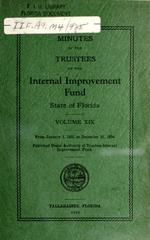 Minutes of the Trustees of the Internal Improvement Fund, State of Florida. Vol. 19