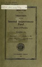 Minutes of the Board of Trustees Internal Improvement Fund of the State of Florida. Vol. 20
