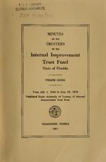 Minutes of the Board of Trustees Internal Improvement Fund of the State of Florida. Vol. 37