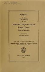 Minutes of the Board of Trustees Internal Improvement Fund of the State of Florida. Vol. 38 (1970-1972)