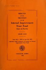 Minutes of the Board of Trustees Internal Improvement Fund of the State of Florida. Vol. 39 (1972-1974)
