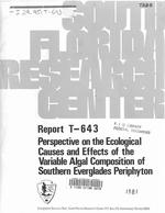 [1981-10] Perspective on the Ecological Causes and Effects of the Variable Algal Composition of Southern Everglades Periphyton