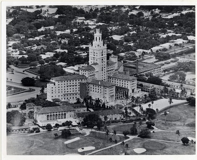 Biltmore Hotel aerial view, Coral Gables, Florida - Front