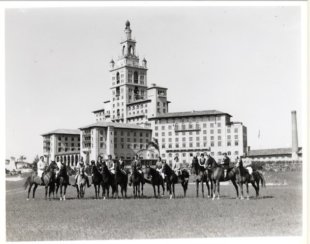 Riders at Biltmore Hotel ground Southeast, Coral Gables, Florida - Front