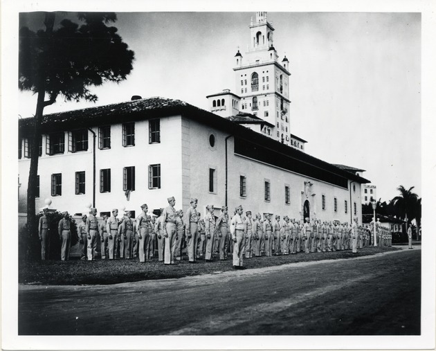 Army officers formation at Pratt General Hospital former Biltmore Hotel, Coral Gables, Florida