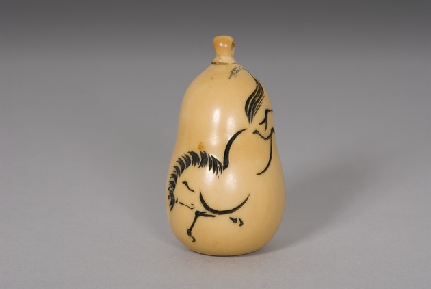 Netsuke: Gourd-Shape with Horse Motif - artifact front view