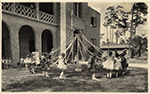 Coral Gables Elementary children dancing around the Maypole. Coral Gables, Florida