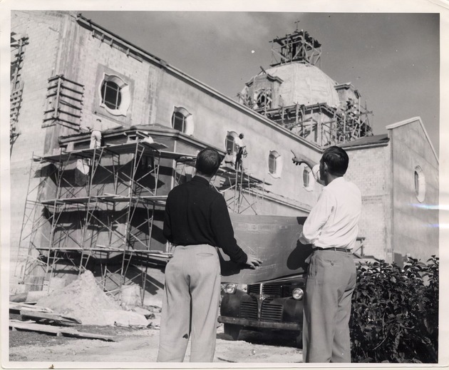 Church of the Little Flower under construction. Coral Gables, Florida - Recto