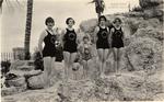 Group of girls and Jackie Ott at the Venetian Pool. Coral Gables, Florida