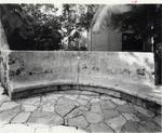 Venetian Pool rehabilitation: curved stone bench. Coral Gables, Florida