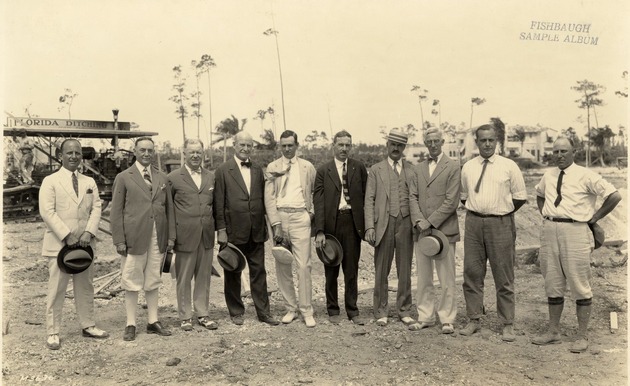 Group portrait at groundbreaking ceremony of the Biltmore Hotel. Coral Gables, Florida - Recto