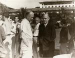 General Dwight D. Eisenhower with a war veteran at Pratt General Hospital former Biltmore Hotel. Coral Gables, Florida