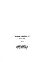 [1977-10] Water quality characteristics of several southeast Florida canals