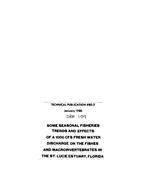 [1980-01] Some Seasonal Fisheries Trends and Effects of a 1000 cfs Fresh Water Discharge on the Fishes and Macroinvertebrates in the St. Lucie Estuary, Florida