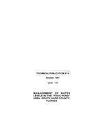 Management of water levels in the frog pond area, south Dade County, Florida
