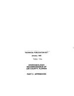 [1982-01] Hydrogeologic reconnaissance of Lee County, Florida Part 3: Appendices