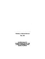 [1982-05] Water quality characteristics of the lower Kissimmee River Basin, Florida