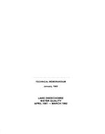 [1983-01] Lake Okeechobee water quality, April 1981-March 1982 : technical memorandum