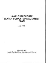 Lake Okeechobee water supply management plan July 1985