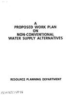 A Proposed Work Plan on Non-Conventional Water Supply Alternatives
