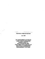 [1988-07] An assessment of urban land use/stormwater runoff quality relationships and treatment efficiencies of selected stormwater management systems