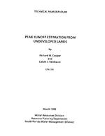 [1989-03] Peak Runoff Estimation from Undeveloped Lands