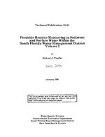 [1991-01] Pesticide Residue Monitoring in Sediment and Surface Water Bodies Within the South Florida Water Management District