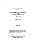 [1991-03] Environmental assessment of McArthur Ranch