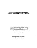 [1991-11] East Everglades ground water quality monitoring study : 1985-1986