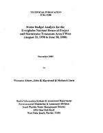 [2000-12] Water Budget Analysis for the Everglades Nutrient Removal Project, and Stormwater Treatment Area 1 West  (August 20, 1998 to August 30, 2000)
