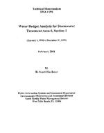 Water Budget Analysis for Stormwater Treatment Area 6, section 1