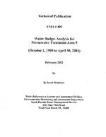 Water Budget Analysis for Stormwater Treatment Area 5 (October 1, 1999 to April 30, 2001)