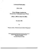 [2002-12] Water Budget Analysis for Stormwater Treatment Area 1 West (July 1, 2001 to June 30, 2002)