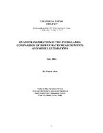 [2004-07] Evapotranspiration in the Everglades; Comparison of Bowen Ratio Measurements and Model Estimations