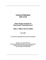 Water Budget Analysis for Stormwater Treatment Area 5