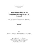 [2005-07] Water Budget Analysis for Stormwater Treatment Area 6, Section 1 (water years 2003 and 2004 ; May 1, 2002 to April 30, 2004)