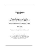 Water Budget Analysis for Stormwater Treatment Area 5 (Water Year 2003-2004; May 1, 2003 to April 30, 2004)