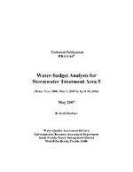 [2007-05] Water Budget Analysis for Stormwater Treatment Area 5 (Water Year 2006; May 1, 2005 to April 30, 2006)