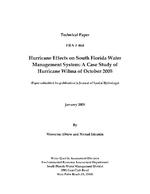 Hurricane effects on South Florida water management system : a case study of Hurricane Wilma of October 2005