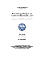 Water Budget Analysis for Stormwater Treatment Area 5 (Water Year 2007; May 1, 2006-April 30, 2007)