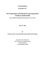 Pan Evaporation, Potential and Actual Evapotranspiration Trends in South Florida