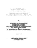 [1995-11] Literature Review on the Effects of Groundwater Drawdowns on Isolated Wetlands