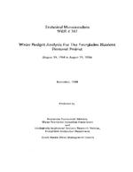 Water Budget Analysis for the Everglades Nutrient Removal Project (August 19, 1994 to August 19, 1996)