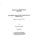[1997-11] Water Budget Analysis for the Everglades Nutrient Removal Project