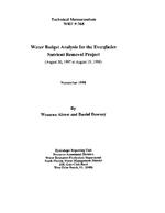 Water Budget Analysis for the Everglades Nutrient Removal Project (August 20, 1997 to August 19, 1998)
