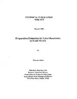 [1999-03] Evaporation estimation for Lake Okeechobee in South Florida
